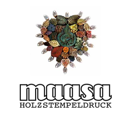 Maasa Holzstempeldruck Logo